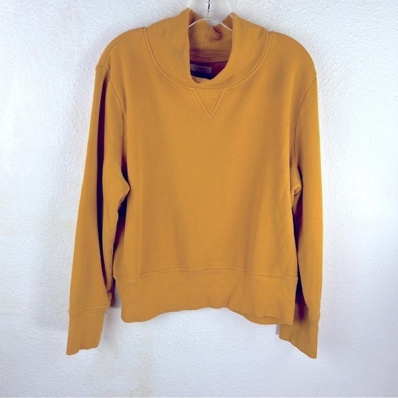 mile(s) of Madewell Tops - mile(s) Of MADEWELL Goldenrod Cropped Sweatshirt with cowl neck, long sleeves